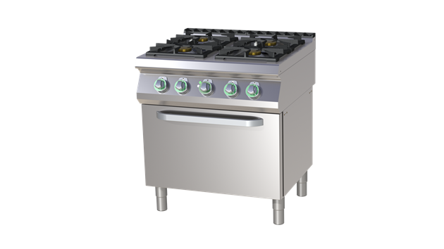 RM Gastro RM 700 Gasspis 4 plattor med ugn GN1/1 SPST-780-11-GE